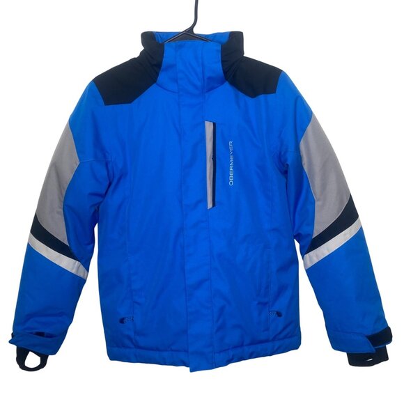 Obermeyer Ski Jacket Teen M Blue Insulated Hooded Sport Snow Winter Coat - Picture 1 of 11